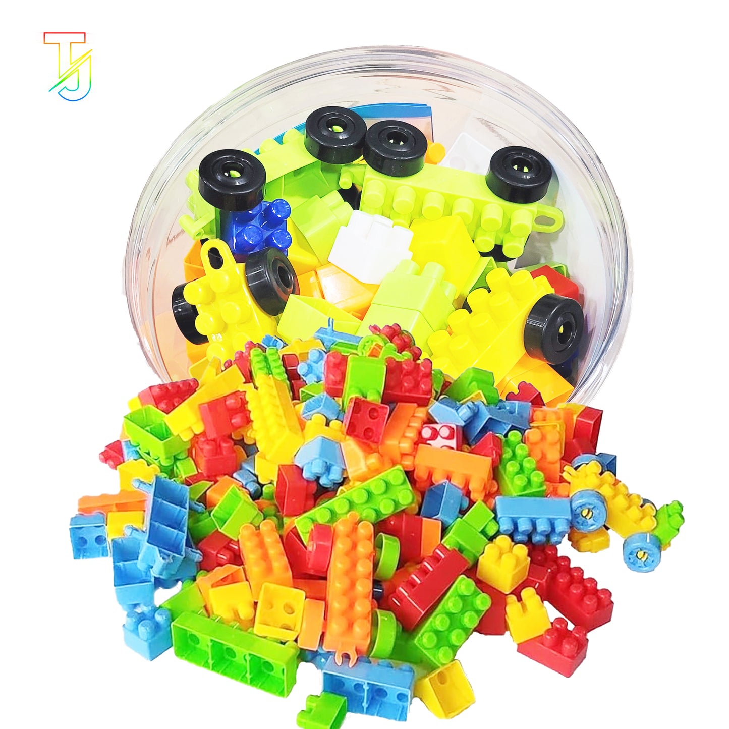 Colorful Building Blocks Set for Kids – Creative Construction Toy Bucket