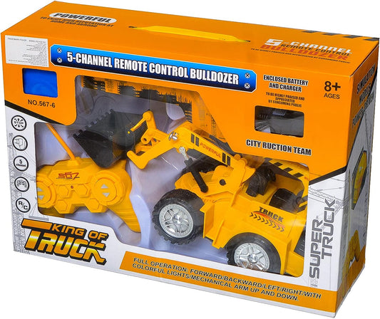 Electric Remote Control Bulldozer – 5 Channel Engineering Toy for Kids