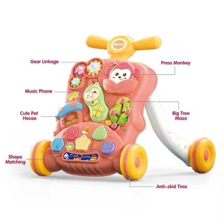 Baby Push Walker with Music & Activity Center – Learning Toy for Toddlers